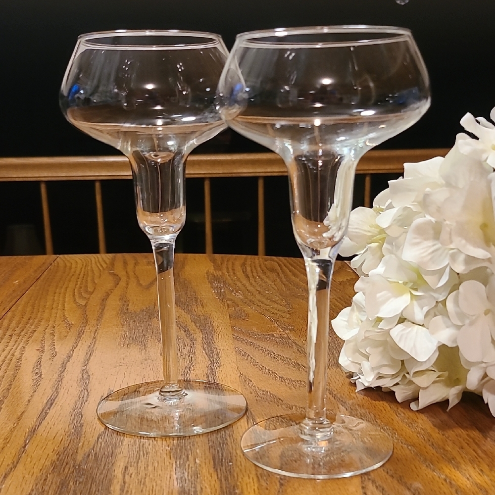 Princess House Stemmed Candle Holders 7.5"